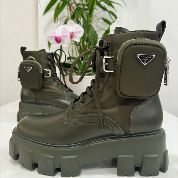 PRADA Monolith leather and Re-Nylon boots with pouch - Picture 6 of 15